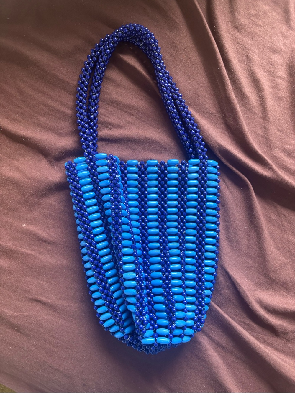 Ascot and Hart Beaded Blue Tote Bag